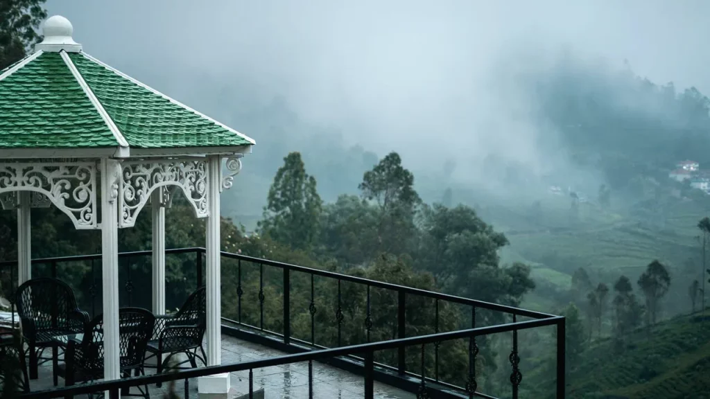 Luxury tea estate villa surrounded by tea plantations in Coonoor